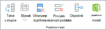 Grupa Alati za podatke na kartici Podaci