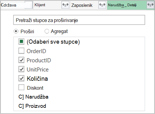 Veza za proširivanje tablice Order_Details
