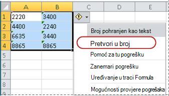 Naredba Pretvori u broj