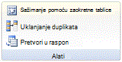 Slika vrpce programa Excel