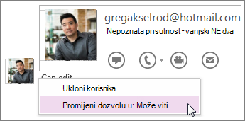 Možete mijenjati dozvole i određivati tko smije vidjeti i uređivati vašu radnu bilježnicu.