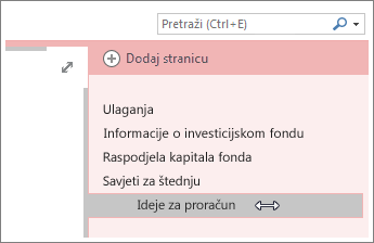 Pretvorite stranicu u podstranicu ili podstranicu u stranicu.