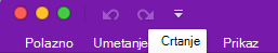 Prikazuje vrpcu sustava Mac s odabranom karticom Crtanje