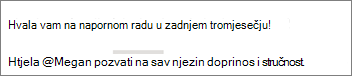 Možete odabrati da se prikazuje samo ime osobe