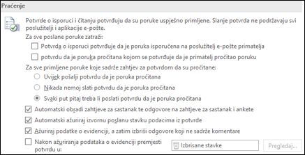 Dodajte informacije o praćenju u poruke.