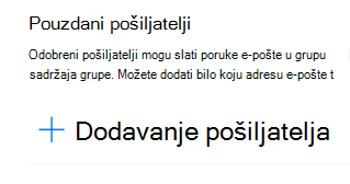 Adresu e-pošte možete dodati na popis pouzdanih pošiljatelja.