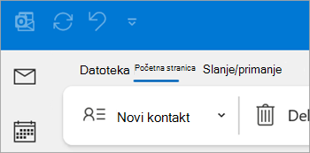 Novi kontakt na vrpci klasičnog programa Outlook