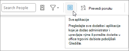 Ikona Sve aplikacije na sažetoj vrpci u programu Outlook u sustavu Windows.