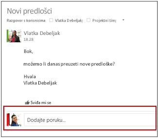 Dodavanje poruke