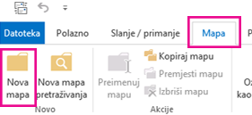 Na kartici Mapa kliknite Nova mapa.