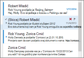 skica na popisu poruka