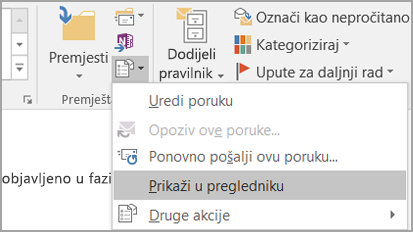 Odaberite Prikaži u pregledniku.