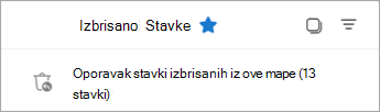 Odaberite stavke izbrisane iz ove mape da biste vidjeli mapu Stavke koje se mogu oporaviti.
