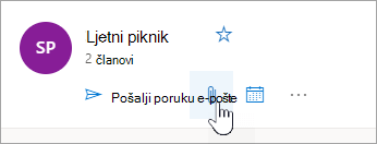 Snimka zaslona s gumbom idi na grupiranje datoteka
