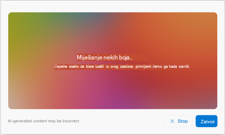 Zaslon koji prikazuje temu koja se generira u programu Outlook za Mac