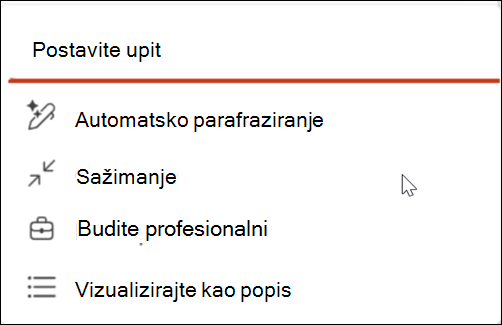 Snimka zaslona ikone olovke za automatsko parafraziranje.