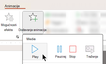 Reprodukciju zvuka možete početi nakon određenog vremena pomoću mogućnosti animacije.