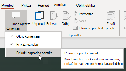 Odaberite Prikaži dodatne oznake