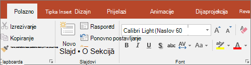 Alat za isticanje teksta na vrpci u programu PowerPoint.
