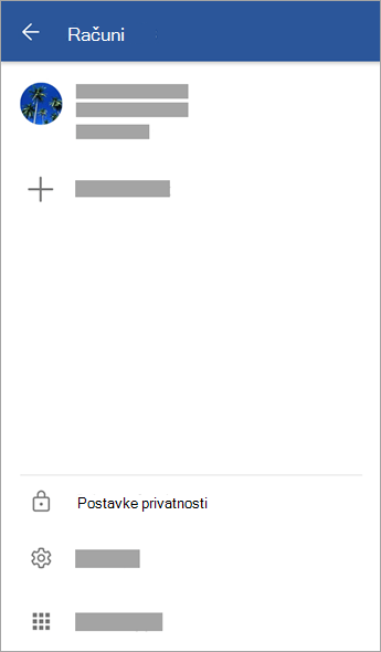 Snimka zaslona koja prikazuje mogućnost Postavke privatnosti u sustavu Android
