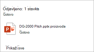 Prikazat će se dijaloški okvir u kojem je navedeno koje ste datoteke odjavili.