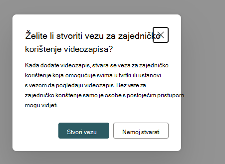 Stvaranje veze za zajedničko korištenje