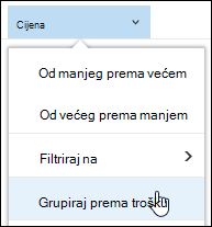 Grupiranje biblioteke dokumenata prema prikazu u sustavu Office 365