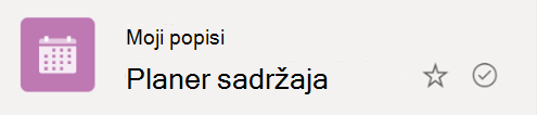 Zaokruženi simbol kvačice označava da se popis sinkronizira iz oblaka s uređajem sa sustavom Windows.