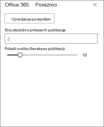 Snimka zaslona okna za uređivanje poveznika za Office 365