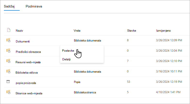 Omogućivanje ciljanja ciljnih skupina u biblioteci.