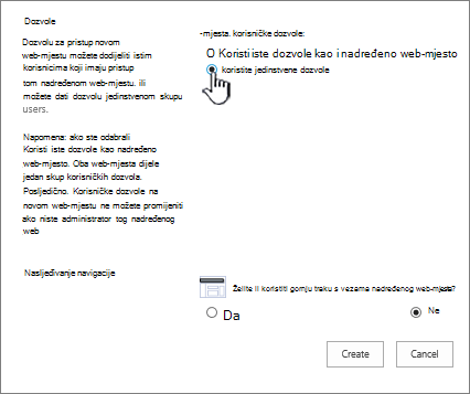 Istaknut je wiki zaslon tvrtke s jedinstvenim dozvolama