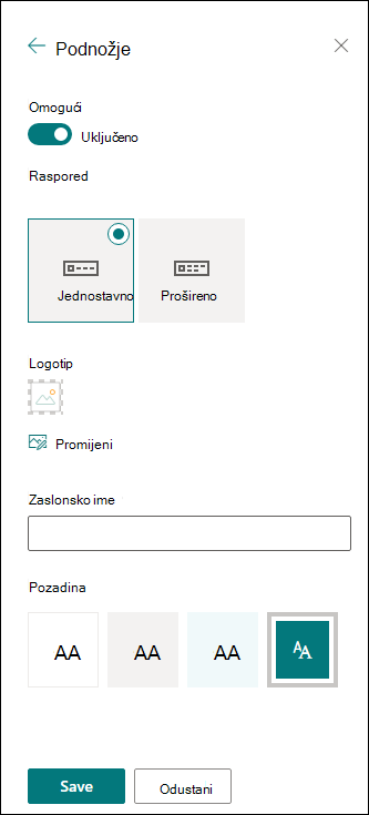 Podnožje web-mjesta sustava SharePoint