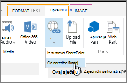Umetanje veze pomoću web-adrese