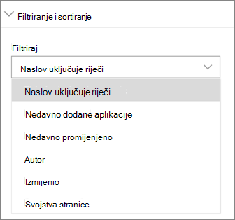 Filtriranje i sortiranje vijesti