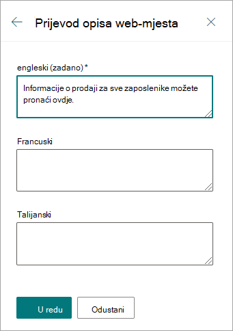 Prijevod opisa web-mjesta