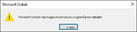 Pogreška šifrirane e-pošte u programu Outlook