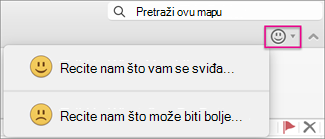 Kliknite na mogućnost za slanje povratnih informacija.