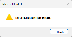 Pogreška dozvola za zajednički Kalendar programa Outlook