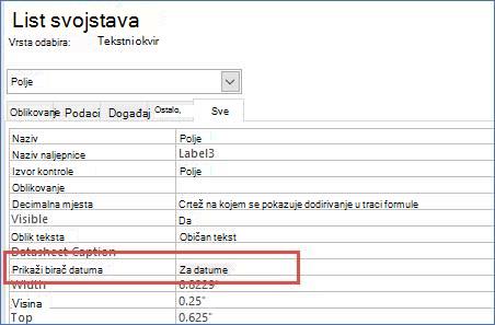 Show Date picker property on the Property Sheet for a form