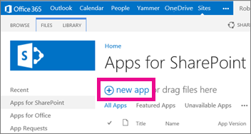 Veza za novu aplikaciju u biblioteci Aplikacije za SharePoint u katalogu aplikacija