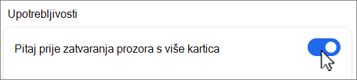 Pitaj prije zatvaranja prozora s više kartica snimka zaslona.