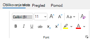 Grupa Oblikovanje teksta u programu Outlook.