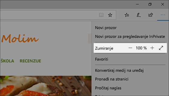 Povećalo povećava dijelove vašeg zaslona kako biste ih lakše vidjeli.