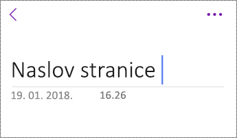 Preimenovanje stranice u aplikaciji OneNote za iOS