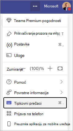 Teams-tipkovni-prečaci-ui-postavke-i-više-izbornika