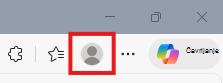 Snimka zaslona koja prikazuje ikonu profila u pregledniku Microsoft Edge