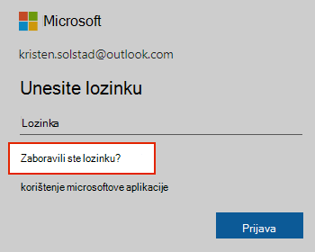 Slika zaboravljene lozinke