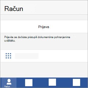 Prijavite se pomoću Microsoftova račun ili računa tvrtke ili obrazovne ustanove za Office 365.