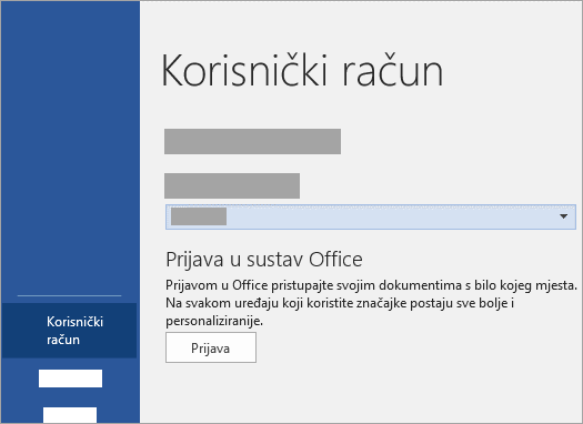 Prijavite se pomoću Microsoftova račun ili računa tvrtke ili obrazovne ustanove za Office 365.