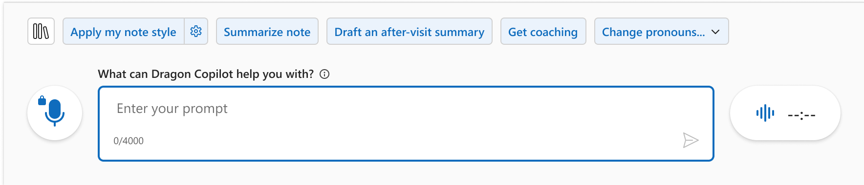 Screenshot that shows Dictation microphone with lock symbol